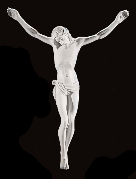 Carrara Marble Crucifixion Corpus Wall Mount Made in Italy Sculpture